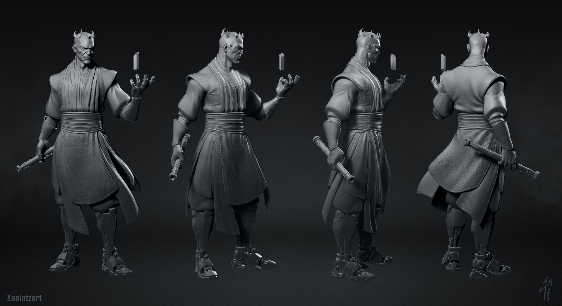 The Art of Lucas St. Martin - Maul Greyscale