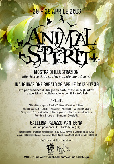 kitsune art - Flyer for Animl Spirit exhibition
