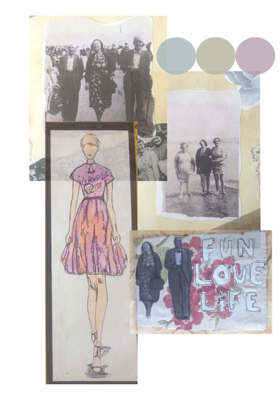 Sarah Davies Fashion Portfolio - This brief was to create a garment that would advertise Blackpool as tourist destination. I started by finding my favourite thing about Blackpool’s past which was the tower ballroom and created a series of samples related to my theme and could be developed into my final piece.