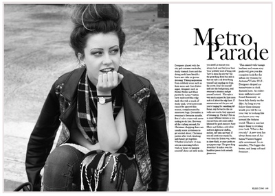 Sarah Davies Fashion Portfolio - This brief was to create a front cover and double page spread based around the theme of urban. I chose to use a more quirky city feel and create a Kate Moss inspired look. My final photo shoots have a professional finish which I can see being essential in future projects. For this double page spread i researched and wrote an article to connect to my urban theme and developed skills in Adobe In-design.