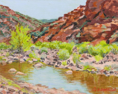 Gurukirn Khalsa - Fine Artist - After the Rain at Table Mesa - Acrylic - 8x10