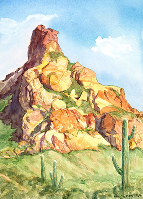 Gurukirn Khalsa - Fine Artist - Bulldog Canyon - Watercolor - 10x14