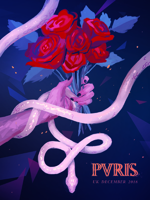 megan wood illustration - PVRIS band poster - Roses