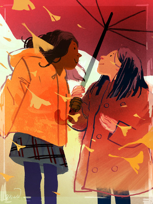 megan wood illustration - Gingko Flurry