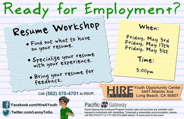 Jaime Arias Portfolio - Resume Workshop Flyer