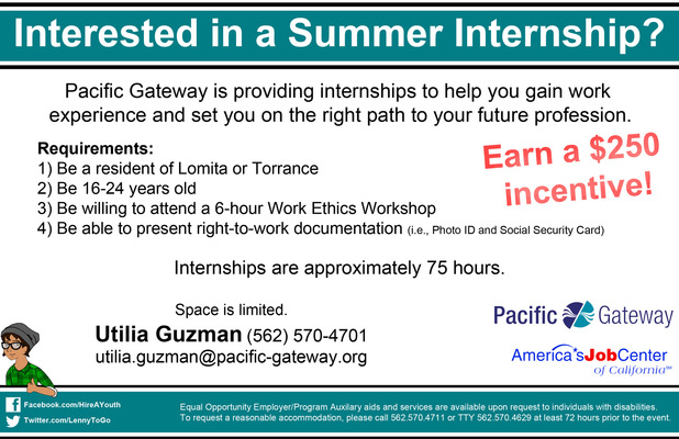 Jaime Arias Portfolio - Torrance/Lomita Internship Flyer