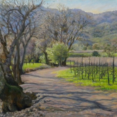 Barbara Reinertson - The Vineyard In Winter 20 x 20