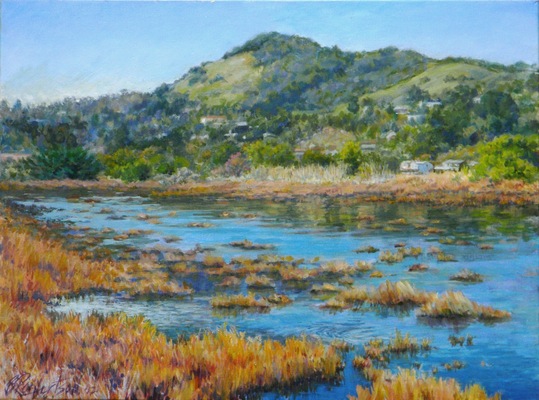 Barbara Reinertson - A Wet Blue Spring 24 x 18