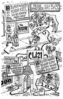 Moshburn - Black and White / Rough Kids poster