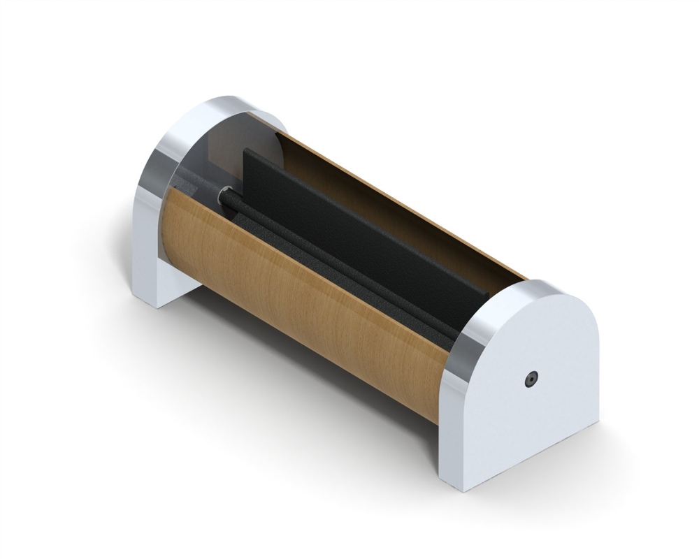 Atticus Anderson Portfolio - The Governor Pen Case CAD Design, Winter 2013 Solidworks CAD Rendering with Materials The Governor has a 3 paddle wheel that turns and can hold markers up to 6.5 long.