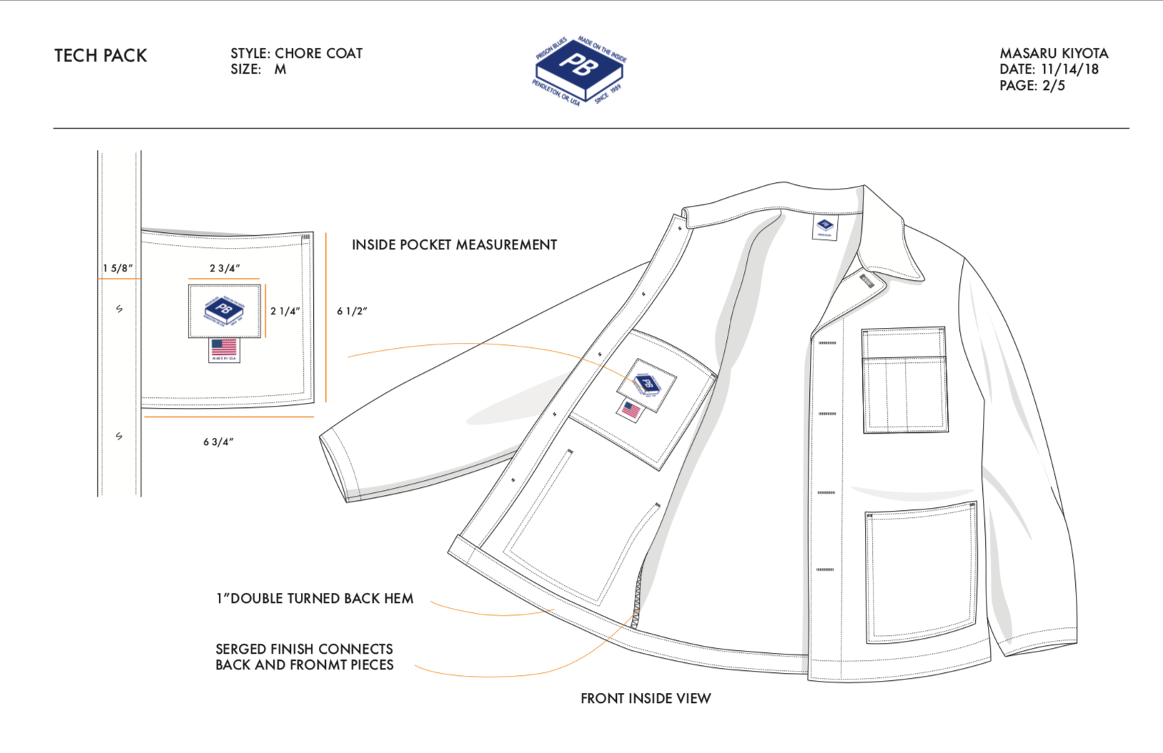 prison blues chore coat