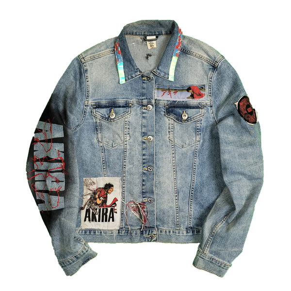 【AAKE】PATCH CUSTOM DENIM Akira Patch Work Denim Jacket - Designed By Tony